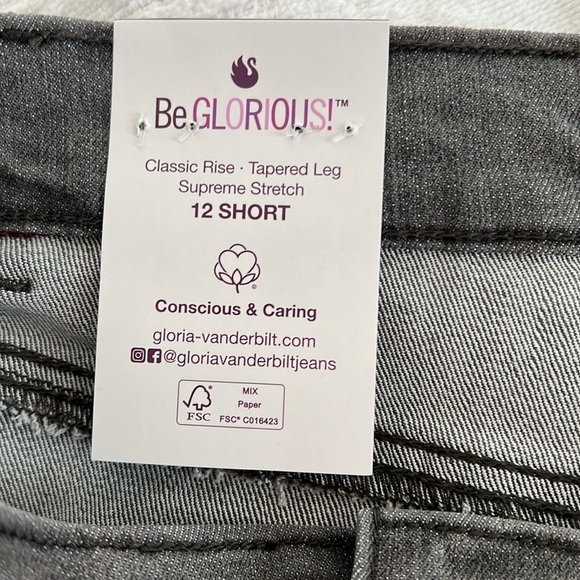 Gloria Vanderbilt NEW Grey Amanda Slimming Jean Size 12 Short - Picture 8 of 11